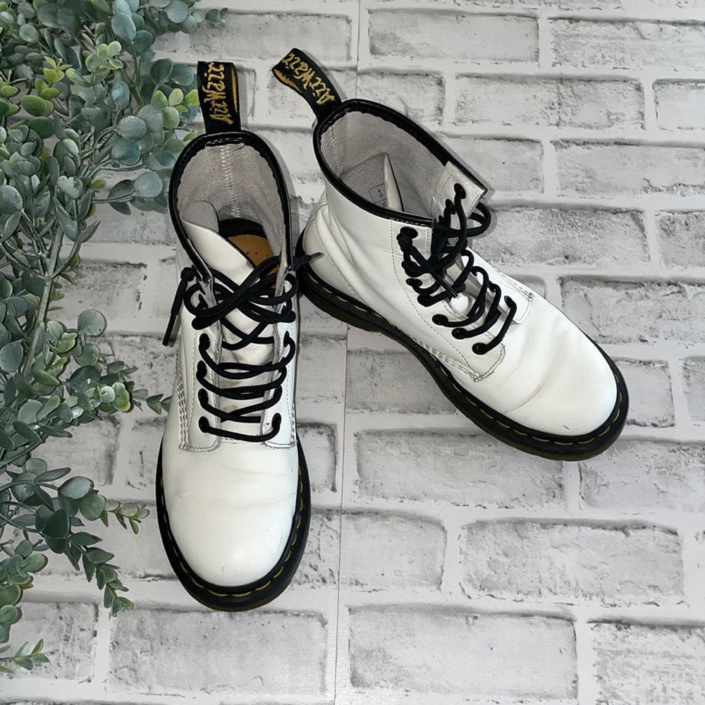 Dr. Martens White Air Wairs Combat Boots